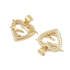 Brass Micro Pave Cubic Zirconia Pendants&nbsp;ZIRC-I367-12G-01