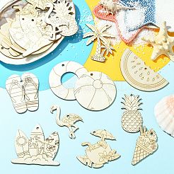10Pcs Unfinished Blank Wooden Pendants Set for Painting Arts&nbsp;DIY-CJC0007-11-1