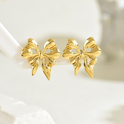 Sweet 201 Stainless Steel Bowknot Stud Earrings&nbsp;SK0525-3
