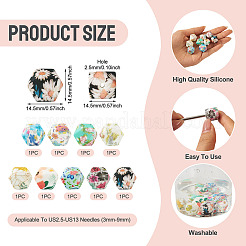 9Pcs 9 Colors Silicone Beads&nbsp;SIL-TA0003-63A