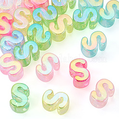 20Pcs UV Plating Transparent Acrylic European Beads&nbsp;OACR-TADJ0001-19S