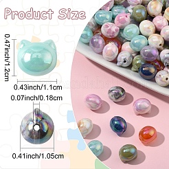 50Pcs UV Plating Opaque Acrylic Beads&nbsp;OACR-YW0003-10A
