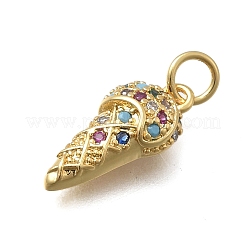 Brass Micro Pave Cubic Zirconia Pendants&nbsp;KK-D431-023B-G