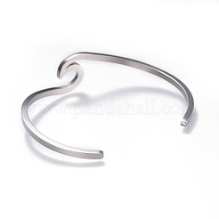 Tarnish Resistant 304 Stainless Steel Cuff Bangles&nbsp;BJEW-G611-01P