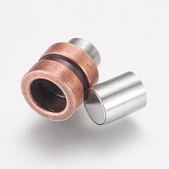 304 Stainless Steel Magnetic Clasps with Glue-in Ends&nbsp;STAS-F124-02ARG