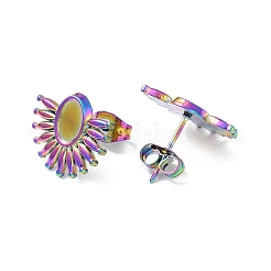 Ion Plating(IP) 304 Stainless Steel Stud Earring Finding&nbsp;EJEW-I285-01MC
