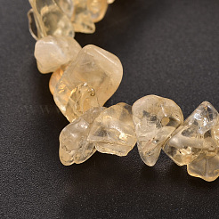 Chips Natural Citrine Beaded Stretch Bracelets&nbsp;X-BJEW-JB01826-08