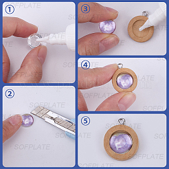 126Pcs 9 Styles Transparent Glass Cabochons&nbsp;GGLA-SP0001-03
