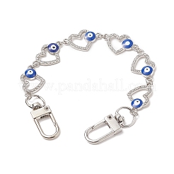 Alloy Enamel Heart with Evil Eye Link Chain Bag Extender Chains&nbsp;AJEW-BA00104
