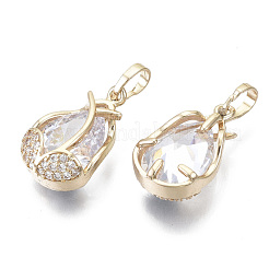 Brass Micro Cubic Zirconia Pendants&nbsp;KK-N235-029