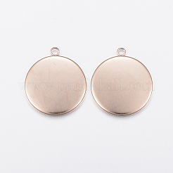 Ion Plating(IP) 304 Stainless Steel Pendant Cabochon Settings&nbsp;STAS-F135-02RG