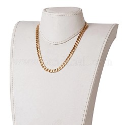 Women's PVD Vacuum Plating 304 Stainless Steel Cuban Chains Bracelets and Necklaces Jewelry Sets&nbsp;SJEW-JS01156