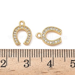 Brass Micro Pave Clear Cubic Zirconia Charms&nbsp;KK-B160-19G