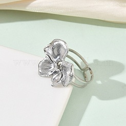 304 Stainless Steel Open Cuff Rings for Women&nbsp;RJEW-K320-01P