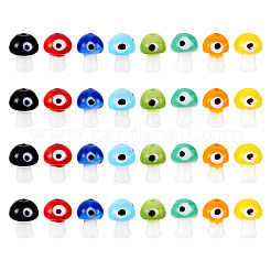 32Pcs 8 Colors Handmade Evil Eye Lampwork Beads&nbsp;LAMP-CD0001-20
