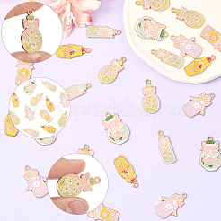 24Pcs 6 Styles Zinc Alloy Enamel Pendants&nbsp;FIND-SC0020-77