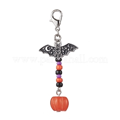 Halloween Handmade Glass Seed Beaded Pendants Decorations&nbsp;HJEW-MZ00296-02