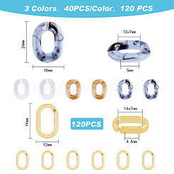 120Pcs 3 colors Imitation Gemstone Style Acrylic Linking Rings&nbsp;OACR-FH0001-041