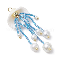 Glass Seed Beaded Jellyfish Pendants&nbsp;PALLOY-MZ00571