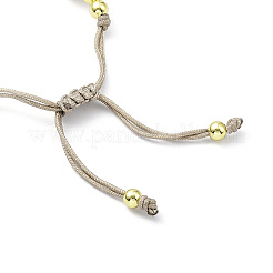 Adjustable Natural Pearl & Brass Braided Beaded Bracelet for Women&nbsp;BJEW-O187-01