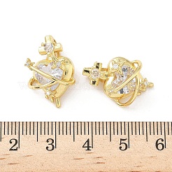 Brass Micro Pave Clear Cubic Zirconia Pendants&nbsp;KK-B141-22G
