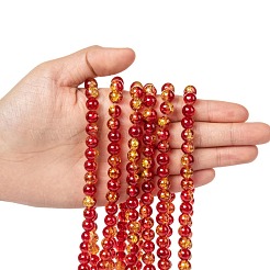 Spray Painted Crackle Glass Beads Strands&nbsp;CCG-Q002-8mm-10