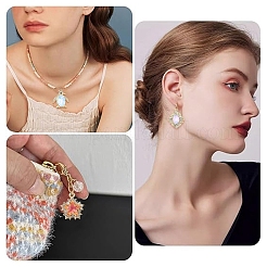20Pcs 4 Styles Alloy Glass Pendants&nbsp;FIND-YW0011-90