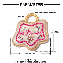 304 Stainless Steel Enamel Pendants&nbsp;STAS-OY014-30G