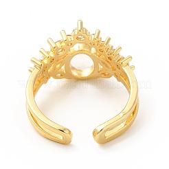 Clear Cubic Zirconia Oval Open Cuff Ring&nbsp;RJEW-I095-01G