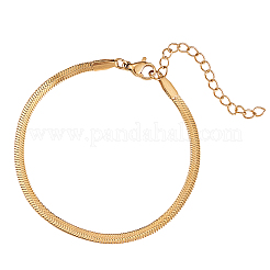 3mm 304 Stainless Steel Flat Snake Dome Herringbone Chain Link Bracelet for Men Women&nbsp;BJEW-CJC0001-02B