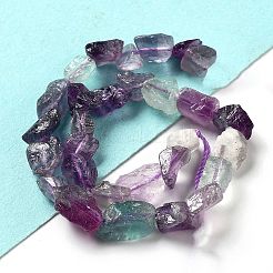 Raw Rough Natural Fluorite Beads Strands&nbsp;G-P528-B09-01