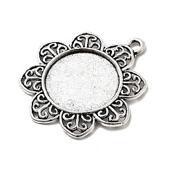 Tibetan Style Alloy Pendant Cabochon Settings&nbsp;TIBE-T003-03AS-NR
