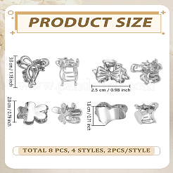 8Pcs 4 Styles Zinc Alloy Claw Hair Clips&nbsp;PHAR-LP0002-06P