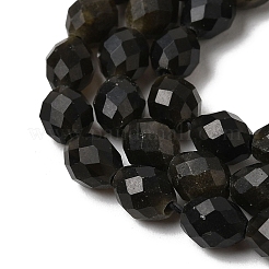 Natural Golden Sheen Obsidian Beads Strands&nbsp;G-K376-F11-01