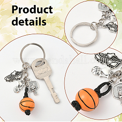 20Pcs Alloy & Wood Keychain&nbsp;KEYC-SC0001-59B