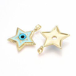 Brass Enamel Pendants&nbsp;KK-T070-75A