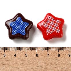 Tartan Pattern Printed Opaque Acrylic European Beads&nbsp;OACR-P038-06C-M