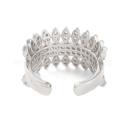 Rack Plating Brass Micro Pave Cubic Zirconia Cuff Rings&nbsp;RJEW-D025-09P