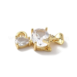 Brass Micro Pave Cubic Zirconia Pendants&nbsp;KK-L239-061G-01