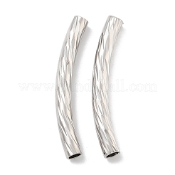 Pandahall 500pcs Brass Curved Tube Beads - Silver Plated Spacer Beads For Jewelry Making