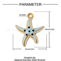 304 Stainless Steel Enamel Pendants&nbsp;STAS-OY019-12G