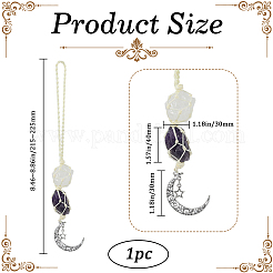 Nuggets Natural Quartz Crystal & Amethyst Pouch Pendant Decorations&nbsp;HJEW-WH20002-03F