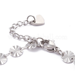 Tarnish Resistant 304 Stainless Steel Flat Round Link Chain Bracelets&nbsp;BJEW-I295-10P