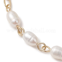 Natural Cultured Freshwater Pearl Beads Link Bracelets&nbsp;BJEW-JB13360