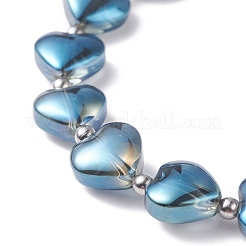 Bling Heart Glass Beads Stretch Bracelet for Women Girl&nbsp;BJEW-JB07249