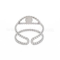 Tarnish Resistant 304 Stainless Steel Open Pad Ring Cabochon Settings&nbsp;LS-STAS-S119-157P