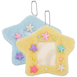 2Pcs 2 Colors Star Resin Plush Card ID Holders&nbsp;AJEW-SC0004-23