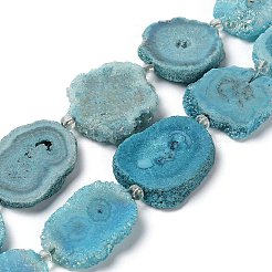 Natural Druzy Quartz Crystal Beads Strands&nbsp;G-F582-A12