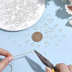 300Pcs 7 Styles Rack Plating Brass Open Jump Rings&nbsp;KK-BBC0027-30S