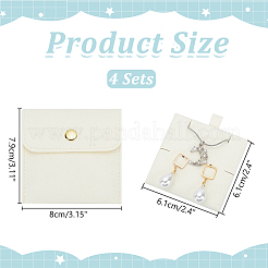 4 Sets Square Microfiber Packing Button Bags&nbsp;ABAG-WR0001-09B